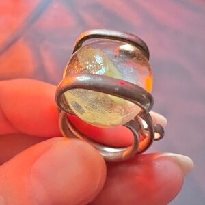 Elegant Silver and Gold Swirl Ring